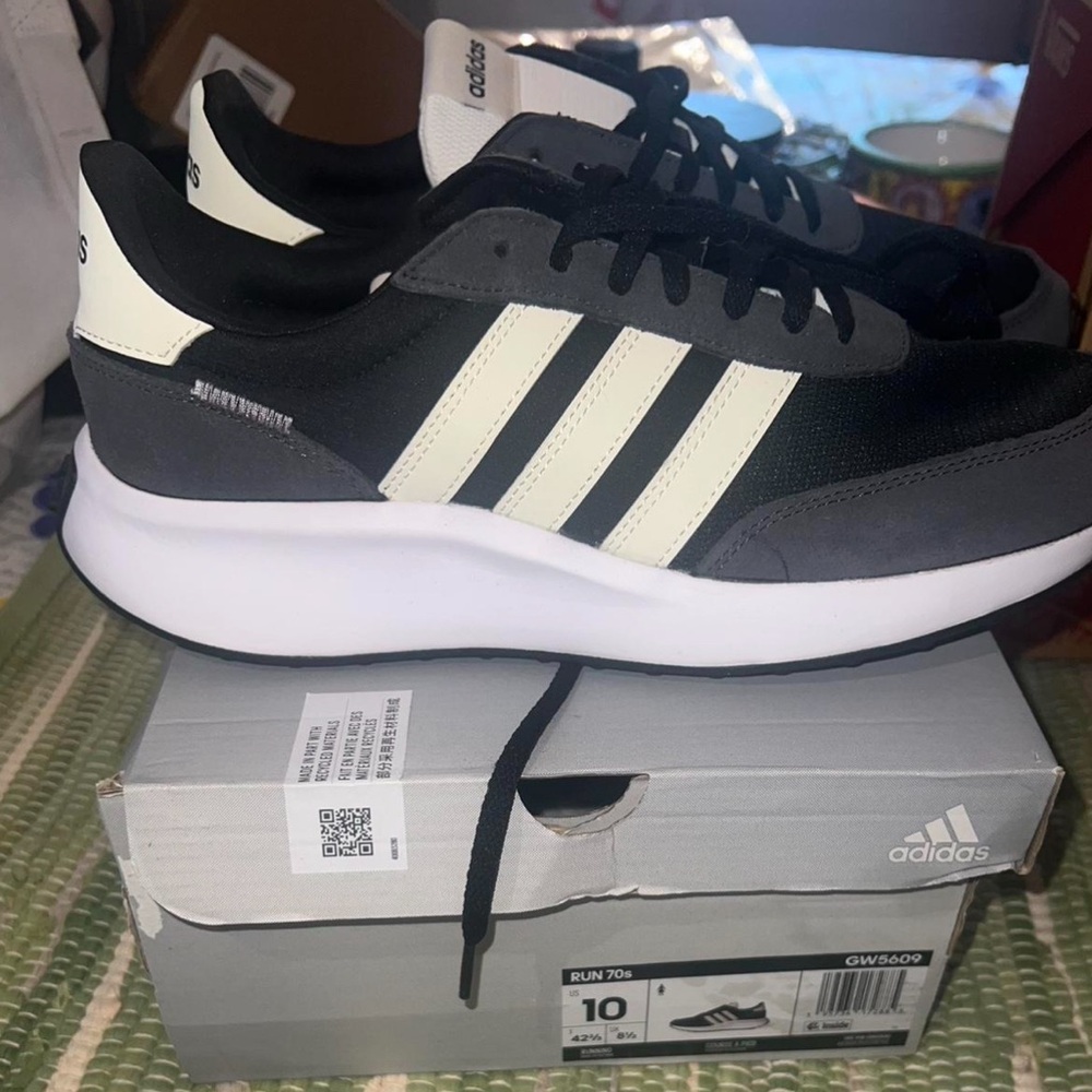 Adidas Eco-Friendly Black and White Shoes